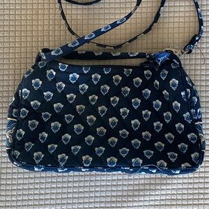 Vera Bradley Navy and Cream Patterned Crossbody Bag